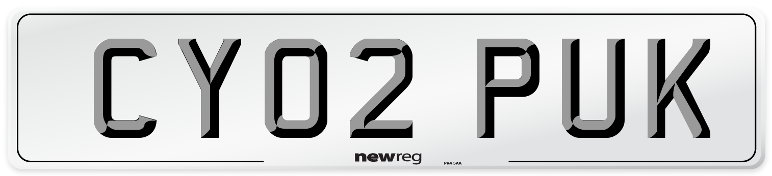 CY02 PUK Number Plate from New Reg